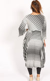 Black and white Stripped Women Long dress