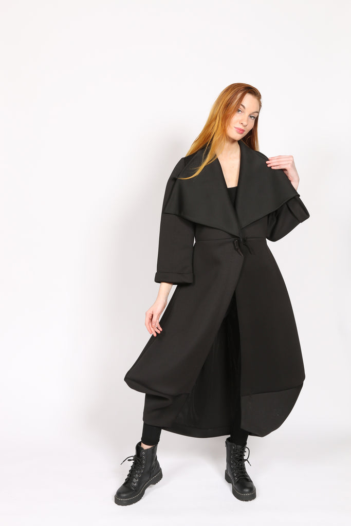 Long scuba black jacket