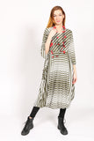Olive green stripped jersey dress