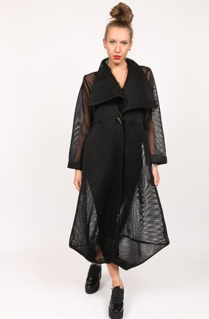 Black Mesh Long Jacket