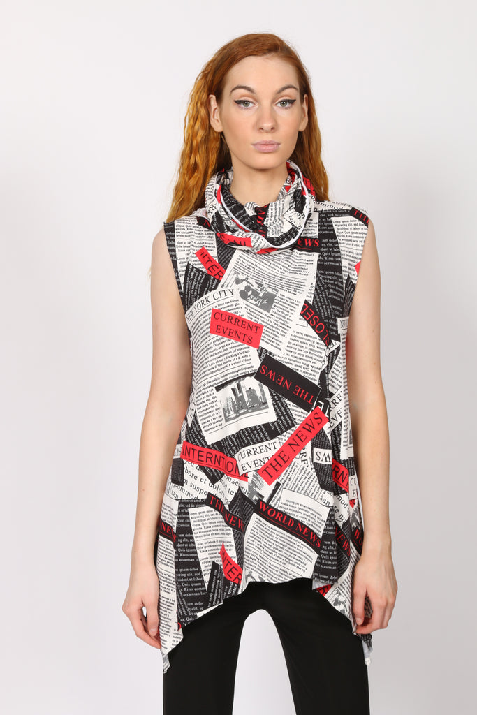 Sleeveless Newspaper Top