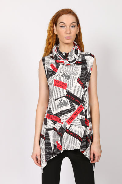 Sleeveless Newspaper Top