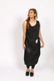 Black Linen Sleeveless Dress