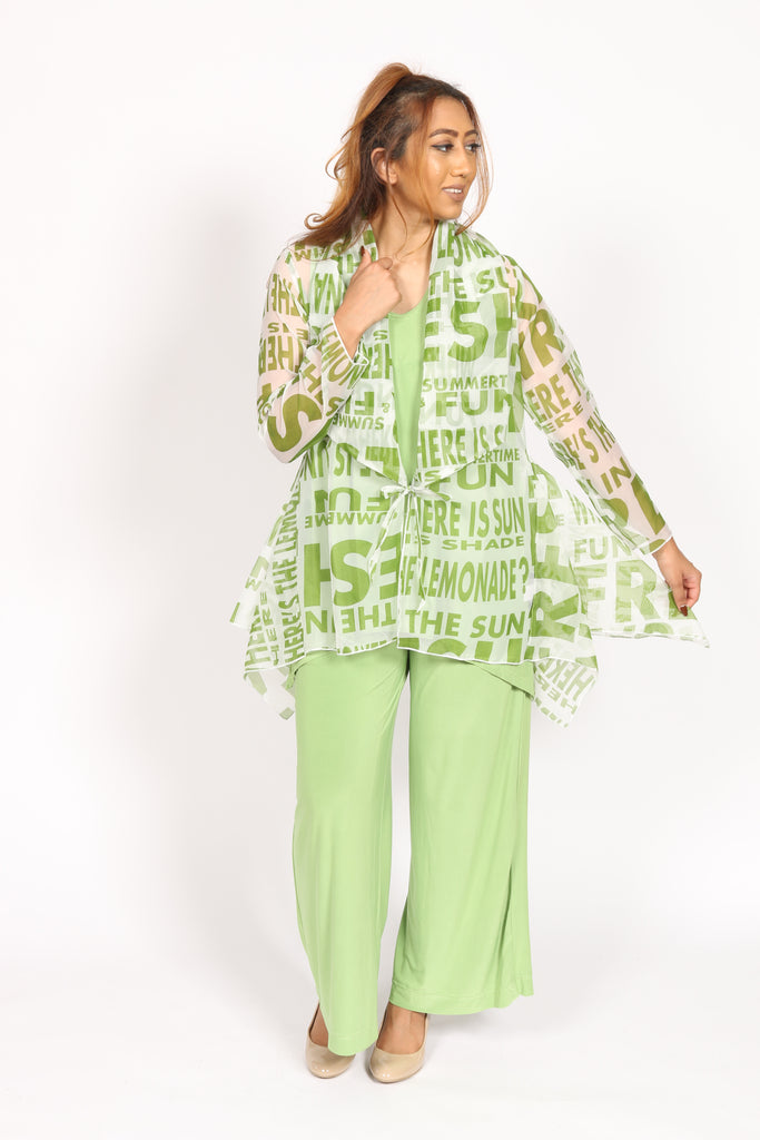 Green chiffon women jacket