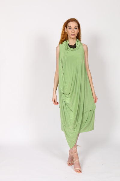 Green women jersey dress