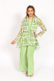 Green chiffon women jacket