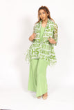 Green chiffon women jacket