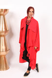 Red long oversized jacket