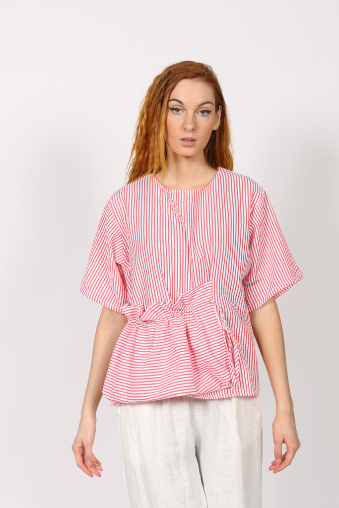 Seersucker woman Top with pocket