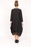 Black long dress women pocur fabric